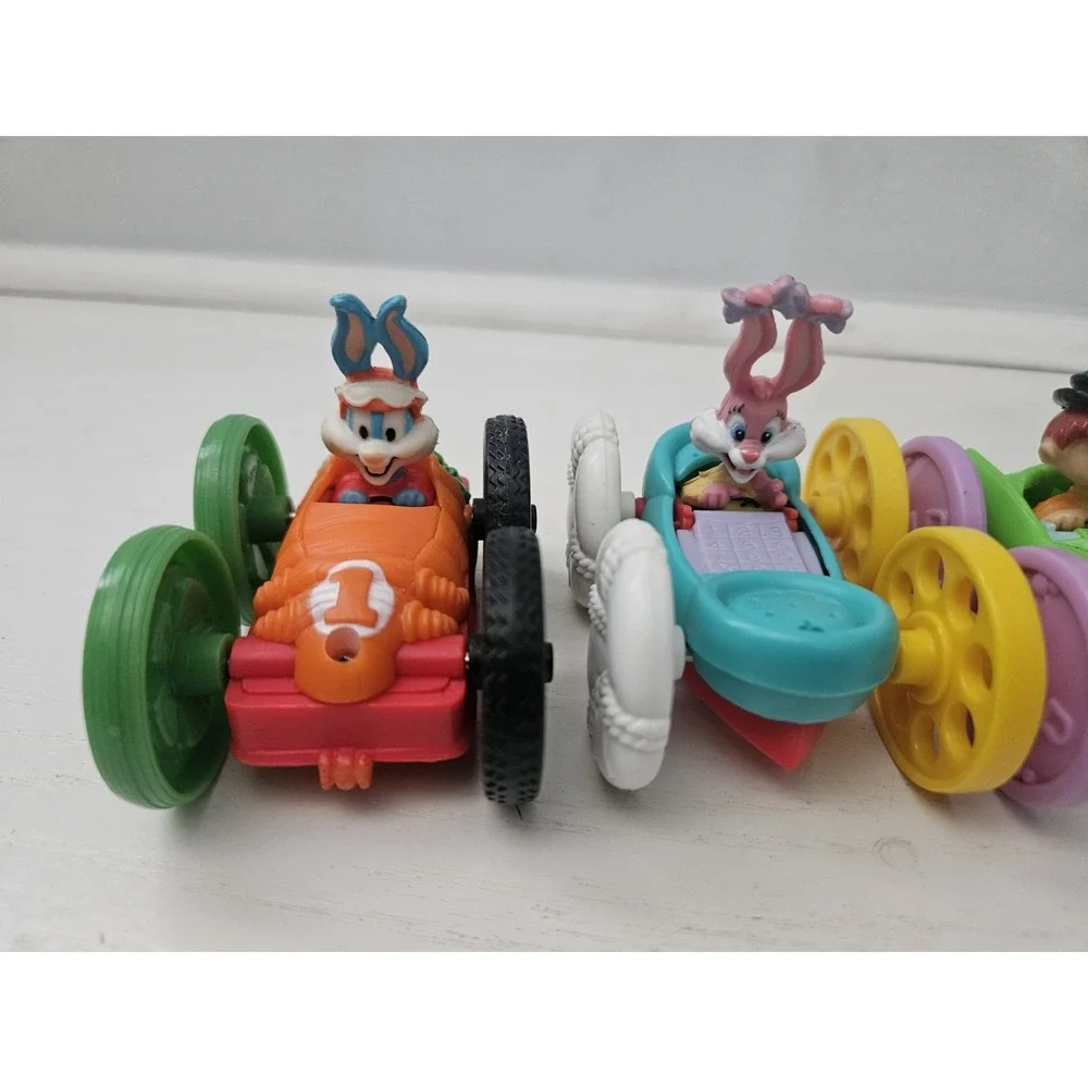 VTG McDonald's‎ 1990 Tiny Toons Adventures Flip Cars Happy Meal Toys Set Of 4